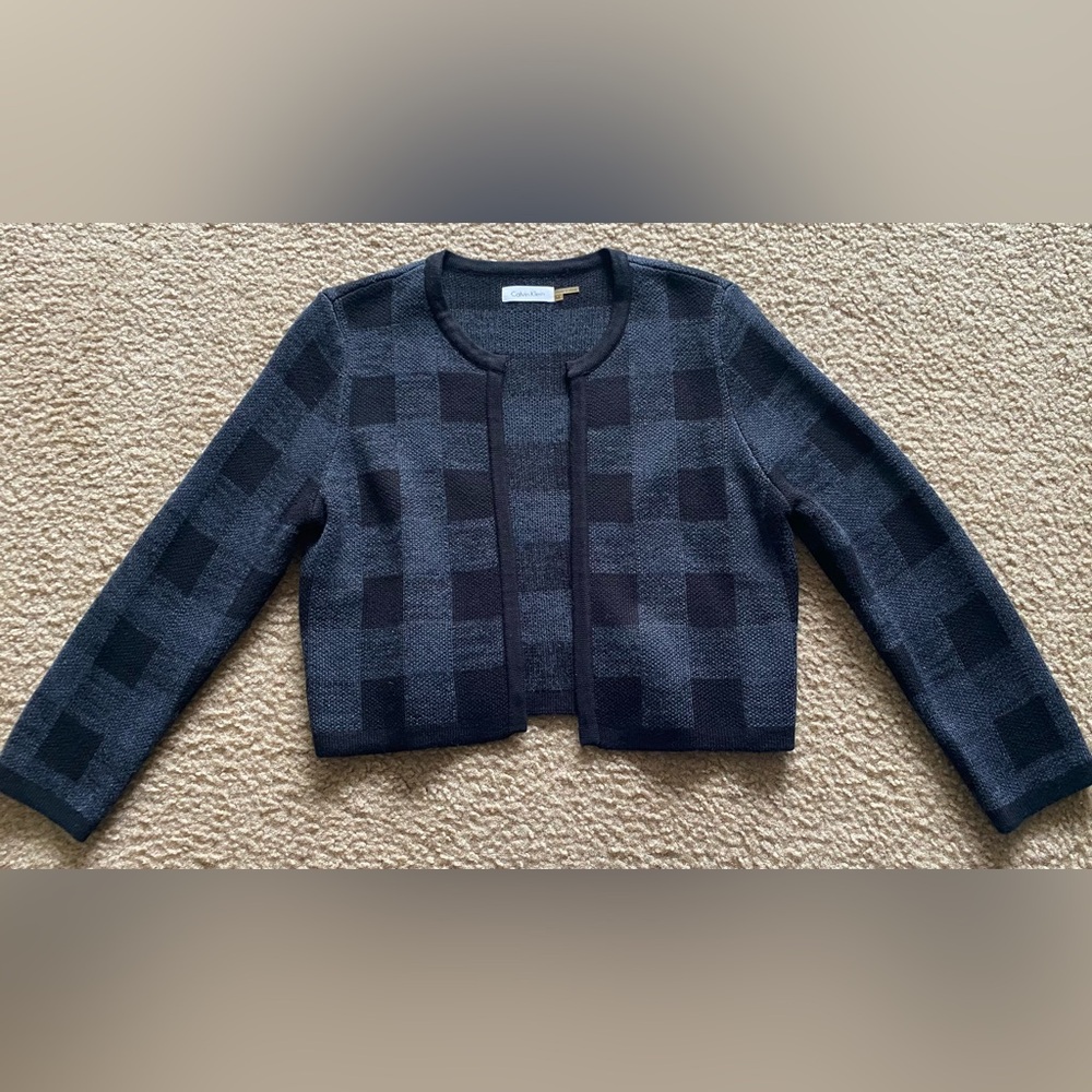 Calvin Klein Plaid Cardigan